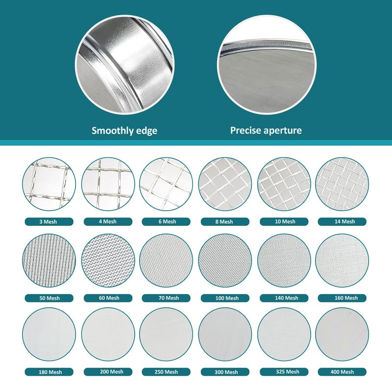 LVDALAB 304 Stainless Steel Mesh Lab Sieve, 200 Mesh (0.075mm) Aperture Test Sieve, 4inch(10cm) Diameter Economy Standard Analysis Sample Test Sieves for Industrial Laboratory Homes - Image 4
